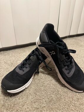 On Cloud Black and White Running Shoes